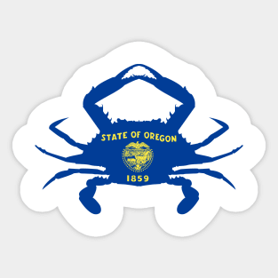 Oregon Crab Flag Sticker